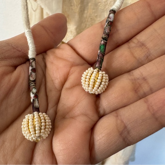 Love Sam Tallulah Silk-Blend Embroidered Ivory Maxi Dress Sz S - Picture 12 of 16